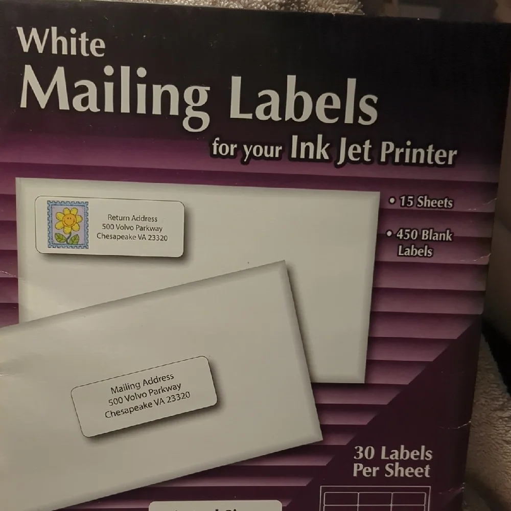 2-Packs White Mailing Labels for Ink Jet Printer 1